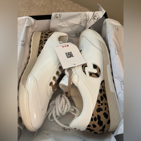 Duca Del Cosma King Cheetah Golf Shoe, white/leopard, 39, NWT - Picture 7 of 8